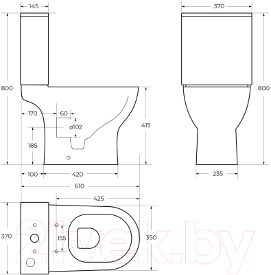 Унитаз напольный BelBagno BB045CPR/SC