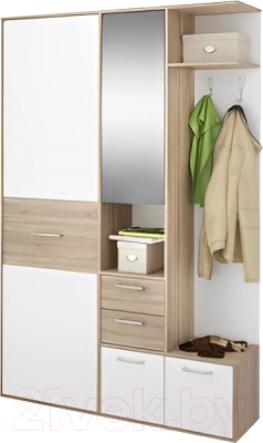 Секция в прихожую Stolline Диана / СТЛ.279.11 (дуб сонома/белый) - фото