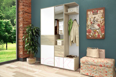 Секция в прихожую Stolline Диана / СТЛ.279.11 (дуб сонома/белый)