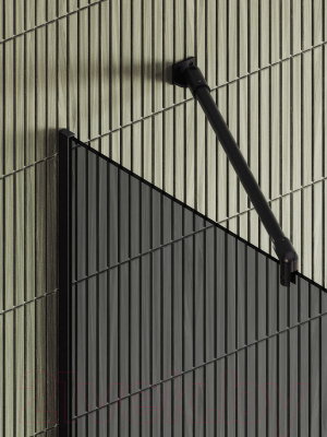 Душевая стенка MaybahGlass 195x79 / MGD-729-6у (графитовое стекло/черный)