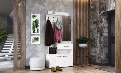 Секция в прихожую Памир МУ-1000 (крафт белый)