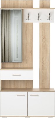 Секция в прихожую Памир Италия МУ-1000 (сонома/белый глянец)