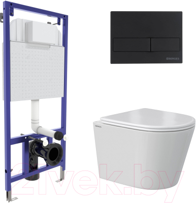 Унитаз подвесной с инсталляцией Berges Vita Rimless / 043372 - фото