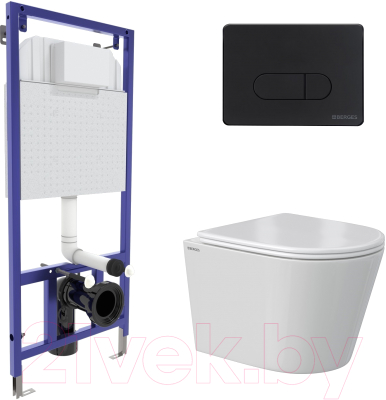 Унитаз подвесной с инсталляцией Berges Vita Rimless / 043376 - фото