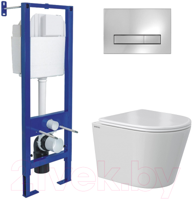 Унитаз подвесной с инсталляцией Berges Vita Rimless / 043381 - фото