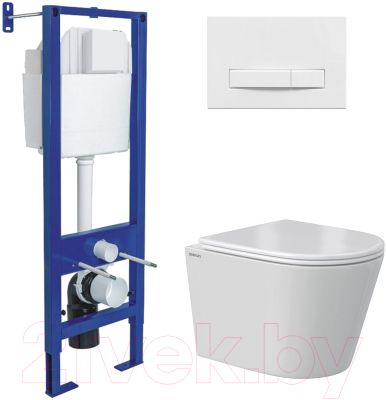 Унитаз подвесной с инсталляцией Berges Vita Rimless / 043383 - фото