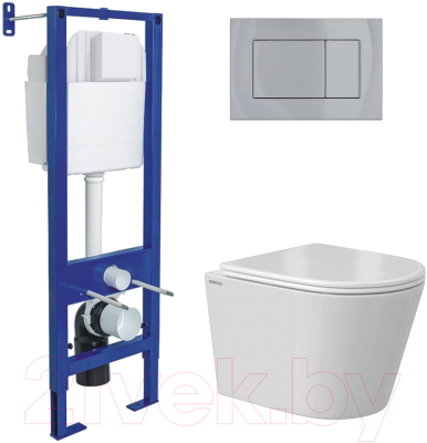 Унитаз подвесной с инсталляцией Berges Vita Rimless / 043384 - фото