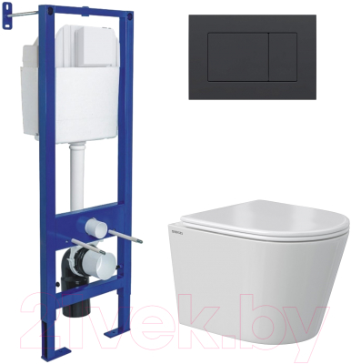 Унитаз подвесной с инсталляцией Berges Vita Rimless / 043385 - фото