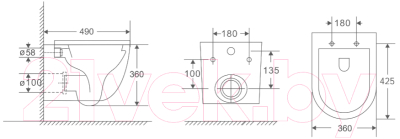 Унитаз подвесной с инсталляцией Berges Okus Rimless / 043392