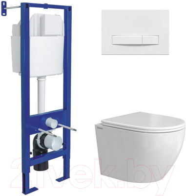 Унитаз подвесной с инсталляцией Berges Okus Rimless / 043394 - фото