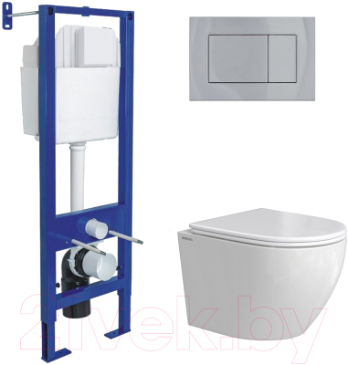 Унитаз подвесной с инсталляцией Berges Okus Rimless / 043395 - фото