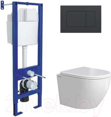 Унитаз подвесной с инсталляцией Berges Okus Rimless / 043396 - фото