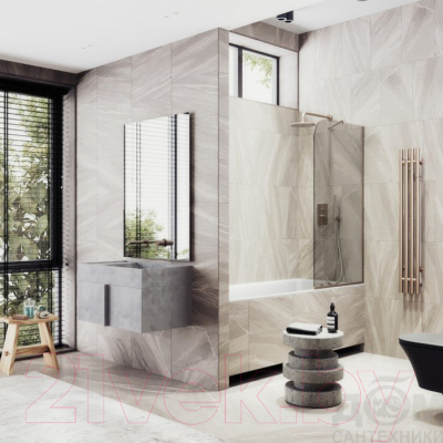 Стеклянная шторка для ванны MaybahGlass MGV-139-2у