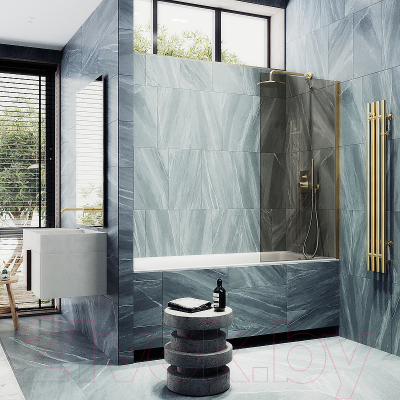 Стеклянная шторка для ванны MaybahGlass MGV-68-3ш