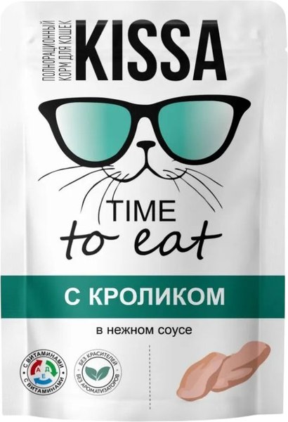 Влажный корм для кошек Kissa С кроликом в соусе - фото