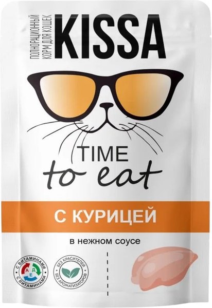 Влажный корм для кошек Kissa С курицей в соусе - фото