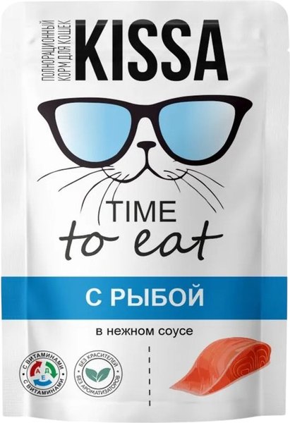 Влажный корм для кошек Kissa С рыбой в соусе - фото