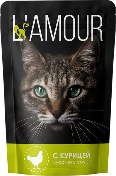 Влажный корм для кошек L'amour С курицей в соусе - фото