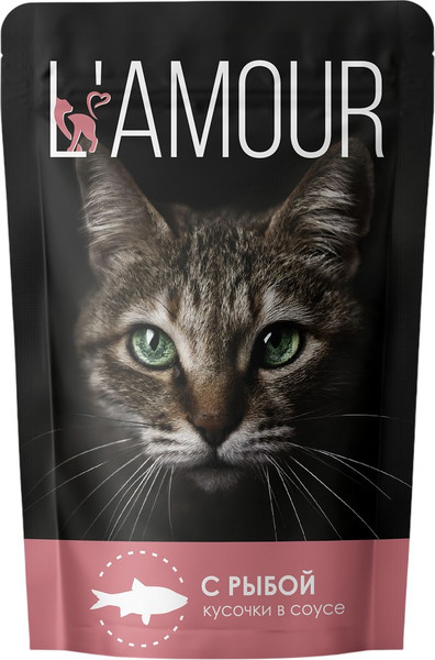 Влажный корм для кошек L'amour С рыбой в соусе - фото
