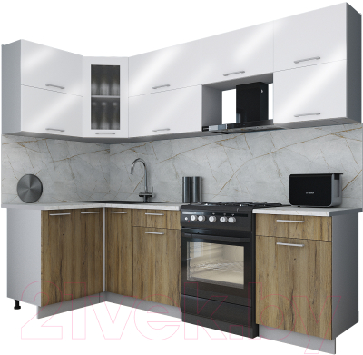 Кухонный гарнитур Интерлиния Мила Gloss 50-12x26 - фото