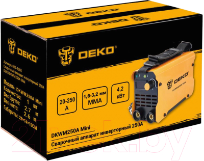 Инвертор сварочный Deko DKWM250A Mini / 080-3000