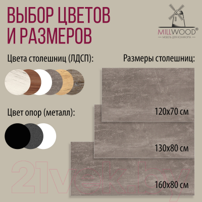 Письменный стол Millwood Лофт Сиэтл ДТ-5 160x70x75