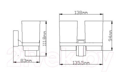 Набор стаканов для зубной щетки и пасты Wisent WP2608