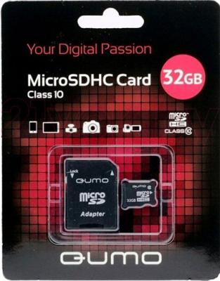 Карта памяти Qumo microSDHC (Class 10) 32GB (QM32GMICSDHC10) - фото