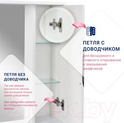 Шкаф с зеркалом для ванной Doratiz Афина 65 / 2711.680