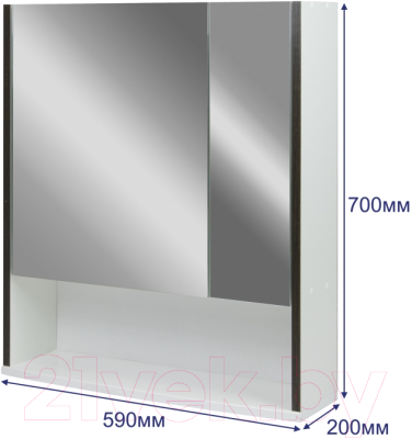 Шкаф с зеркалом для ванной Doratiz Астра 60 / 2711.048