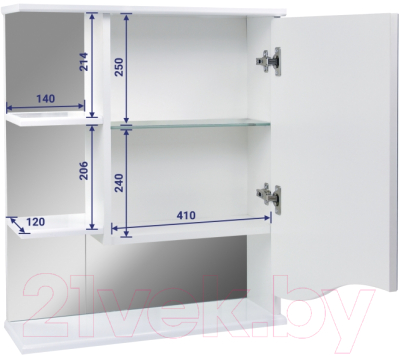 Шкаф с зеркалом для ванной Doratiz Камилла 60 R / 2711.037
