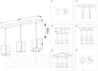 Люстра Ambrella Techno Spot TN5138/3 WH