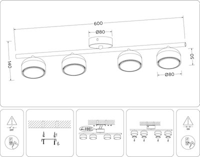 Люстра Ambrella Techno Spot TN71029/4 BK