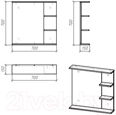 Зеркало Doratiz Гавайи 70 / 2711.157