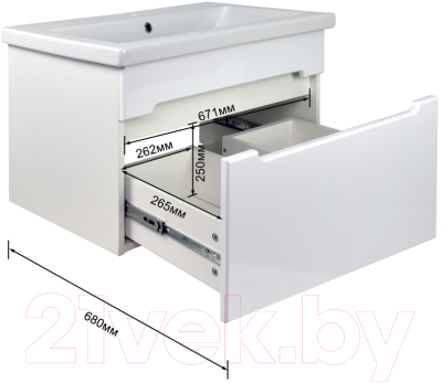 Тумба под умывальник Doratiz Магнолия 80 / 9912.655