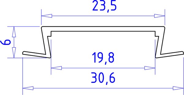 Профиль для светодиодной ленты Ambrella GP1100BK