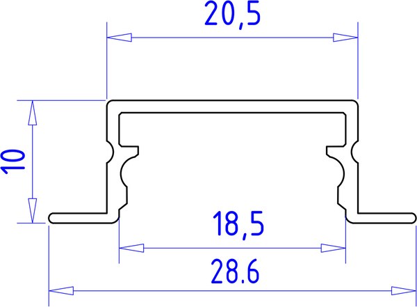 Профиль для светодиодной ленты Ambrella GP1200AL