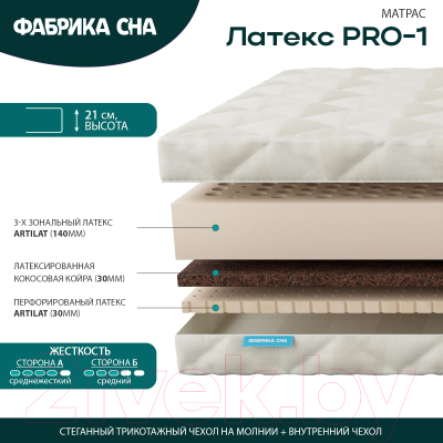 Матрас Фабрика сна Латекс Pro-1 100x200