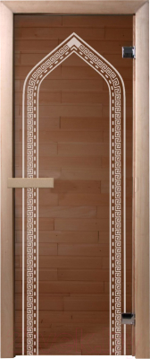 Стеклянная дверь для бани/сауны Doorwood Арка 70x190 / DW01215 - фото