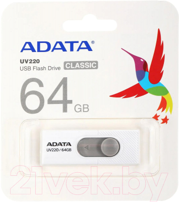 USB flash накопитель A-data UV220 64GB (AUV220-64G-RWHGY)