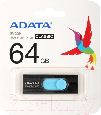 USB flash накопитель A-data UV220 64GB (AUV220-64G-RBKBL)