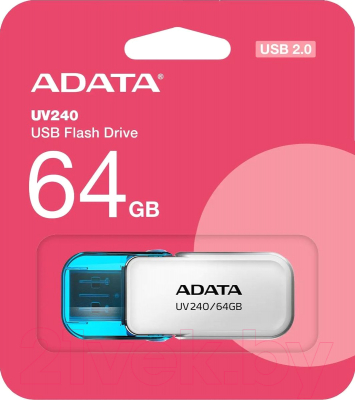 USB flash накопитель A-data UV240 64GB (AUV240-64G-RWH)