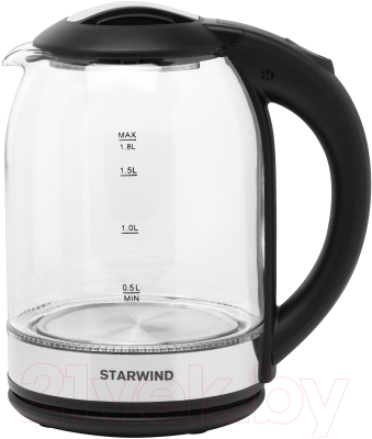 Электрочайник StarWind SKG2051 (черный/серебристый) - фото