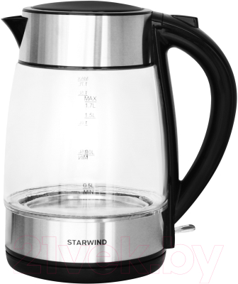 Электрочайник StarWind SKG3026 (черный/серебристый) - фото