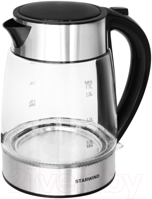 Электрочайник StarWind SKG3026 (черный/серебристый)