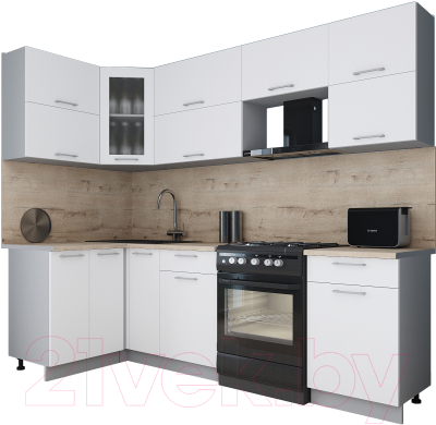 Кухонный гарнитур Интерлиния Мила Gloss 50-12x26 - фото