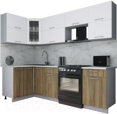 Кухонный гарнитур Интерлиния Мила Gloss 50-12x26 - фото