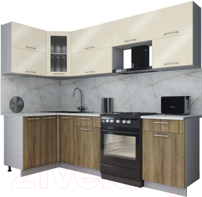 Кухонный гарнитур Интерлиния Мила Gloss 50-12x26 - фото