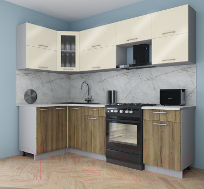 Кухонный гарнитур Интерлиния Мила Gloss 50-12x26