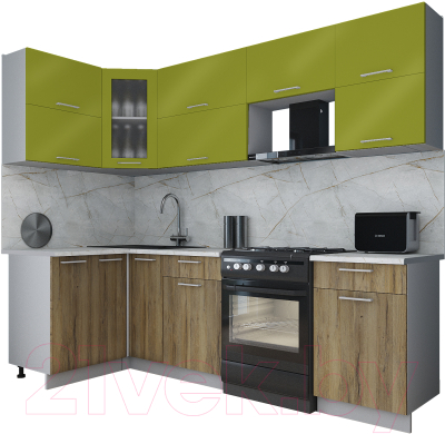 Кухонный гарнитур Интерлиния Мила Gloss 50-12x26 - фото